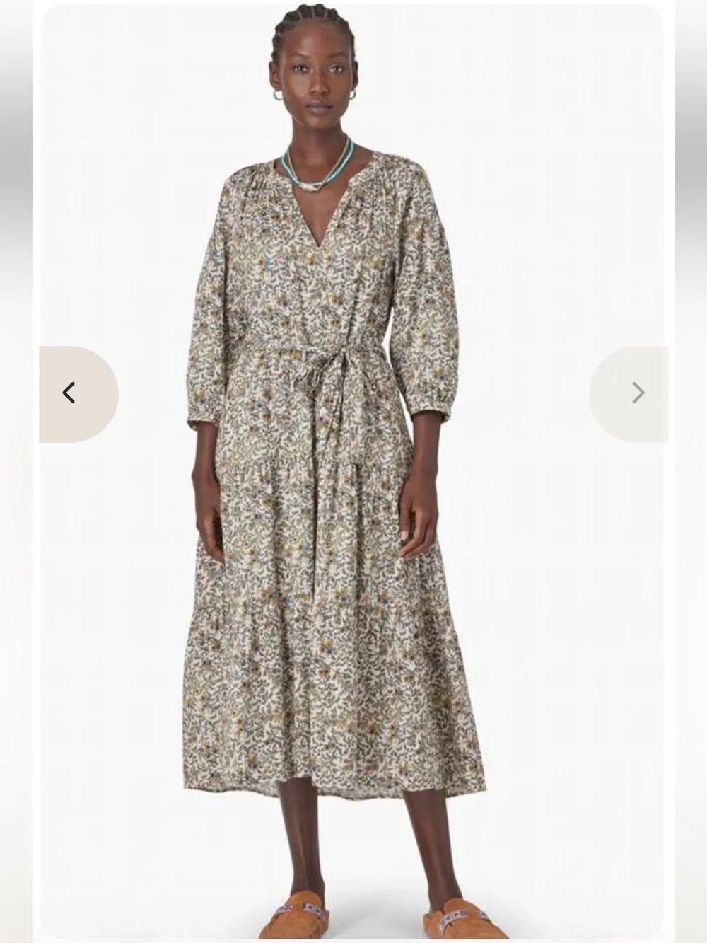 NWT XIRENA Annika Dress Ivory Flora Cottagecore Maxi Tiered Women’s SIZE LRG
